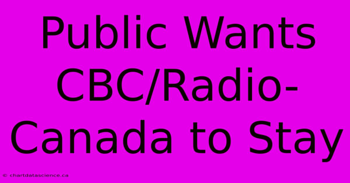 Public Wants CBC/Radio-Canada To Stay 