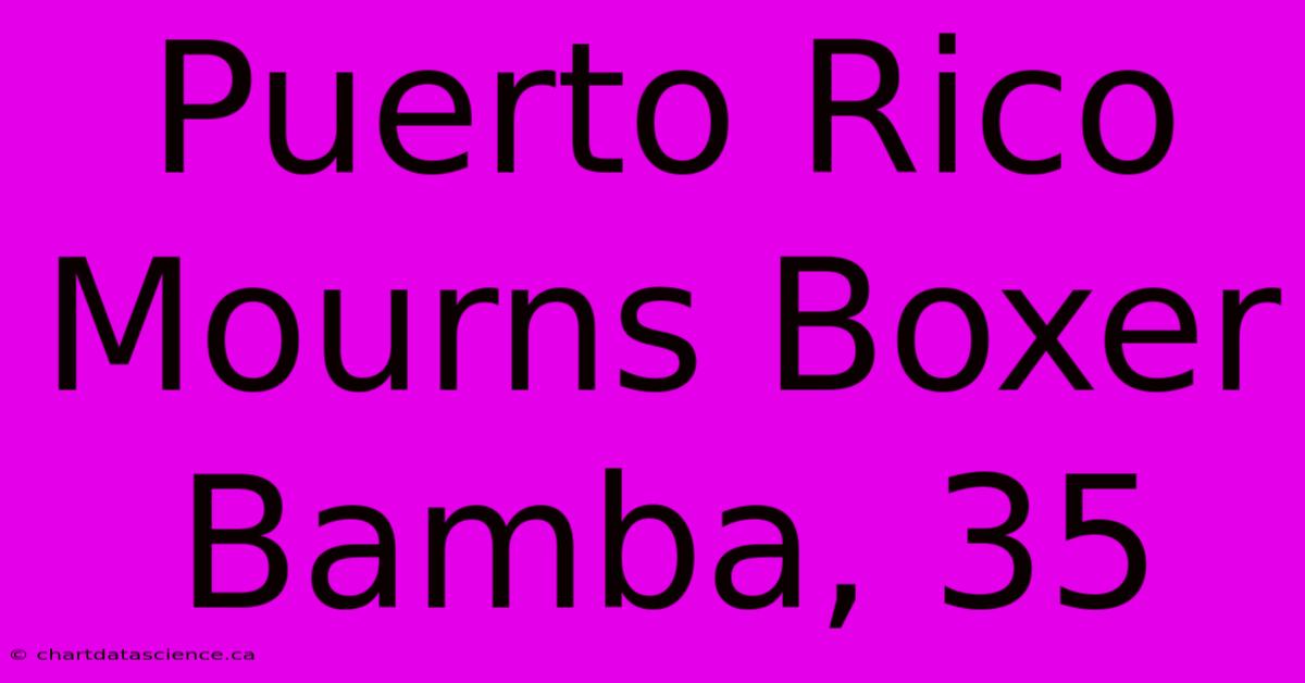 Puerto Rico Mourns Boxer Bamba, 35