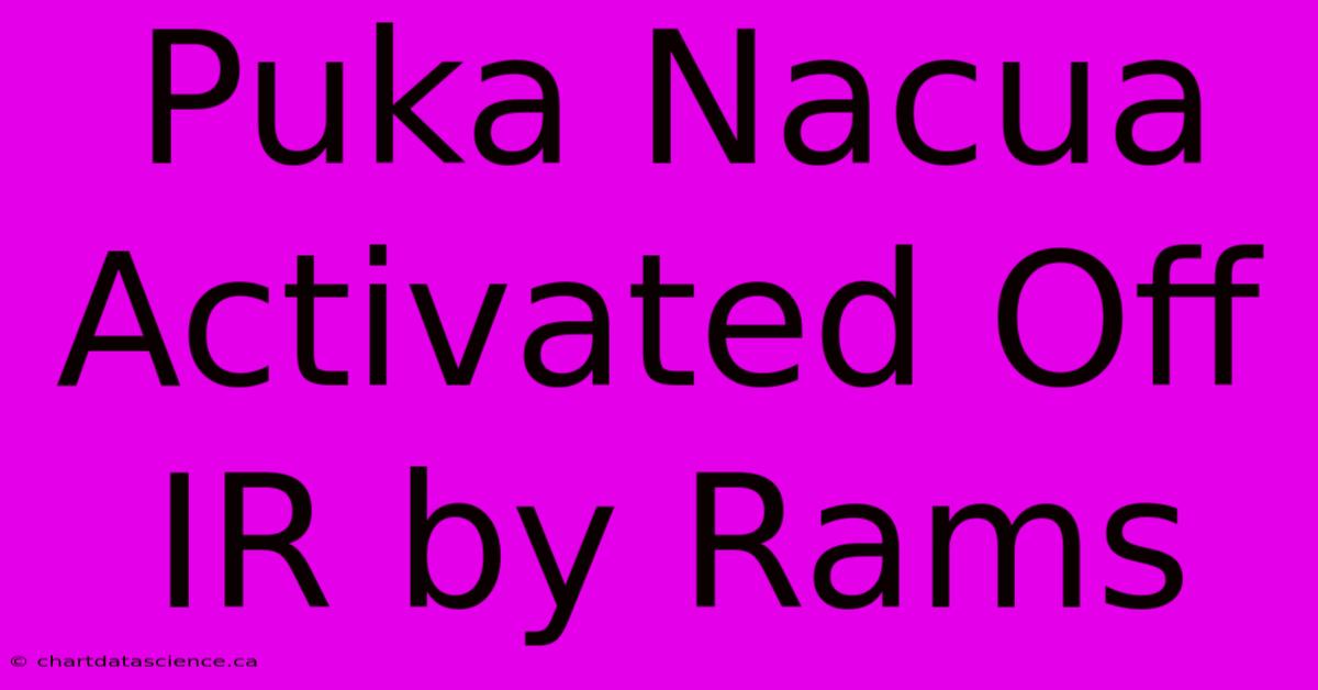 Puka Nacua Activated Off IR By Rams