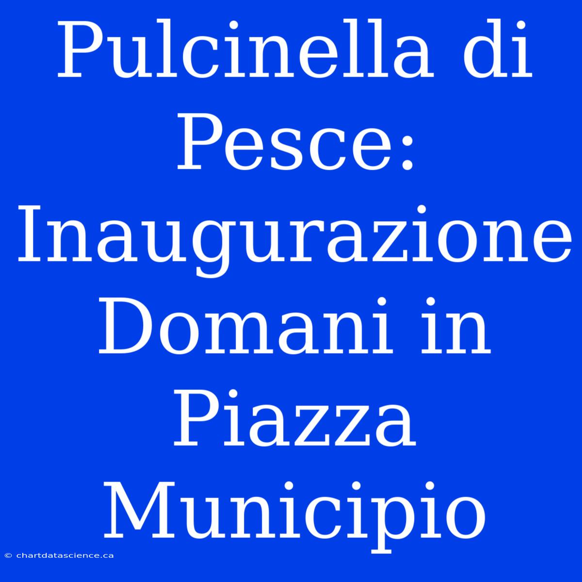 Pulcinella Di Pesce: Inaugurazione Domani In Piazza Municipio