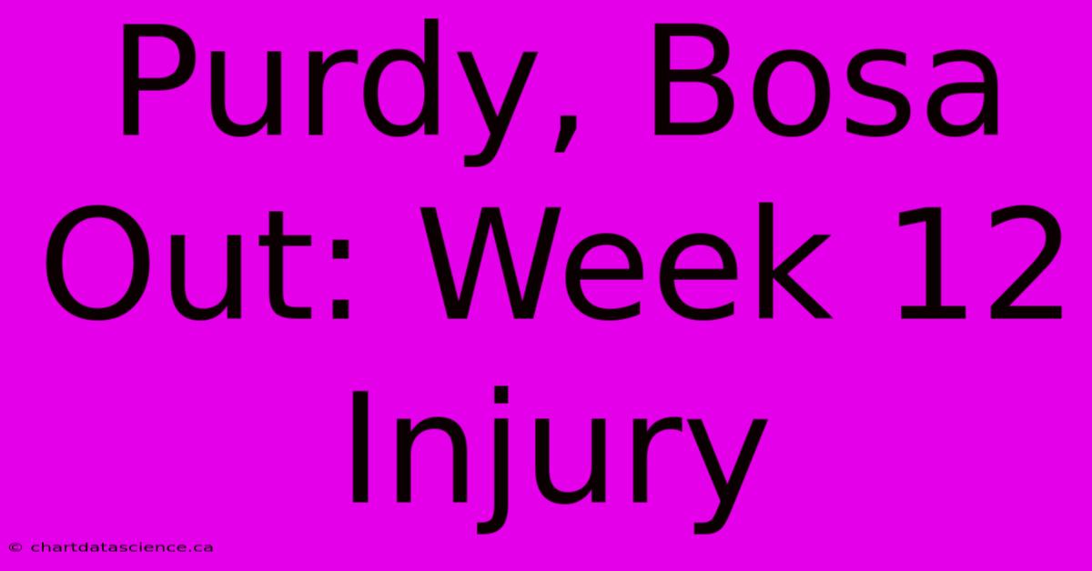 Purdy, Bosa Out: Week 12 Injury