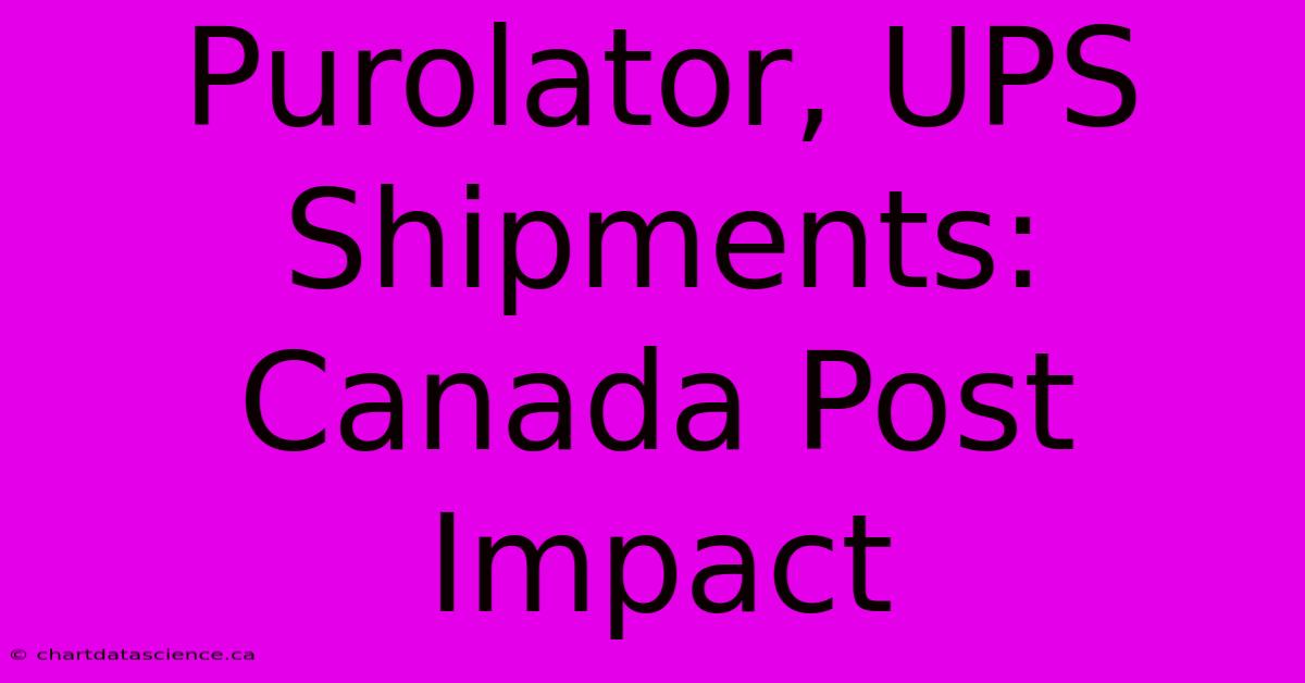 Purolator, UPS Shipments: Canada Post Impact