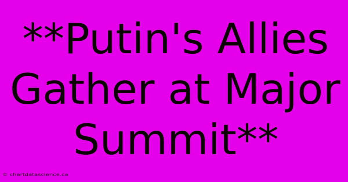 **Putin's Allies Gather At Major Summit**