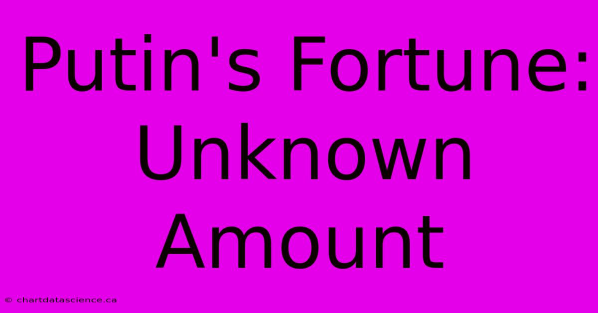 Putin's Fortune: Unknown Amount