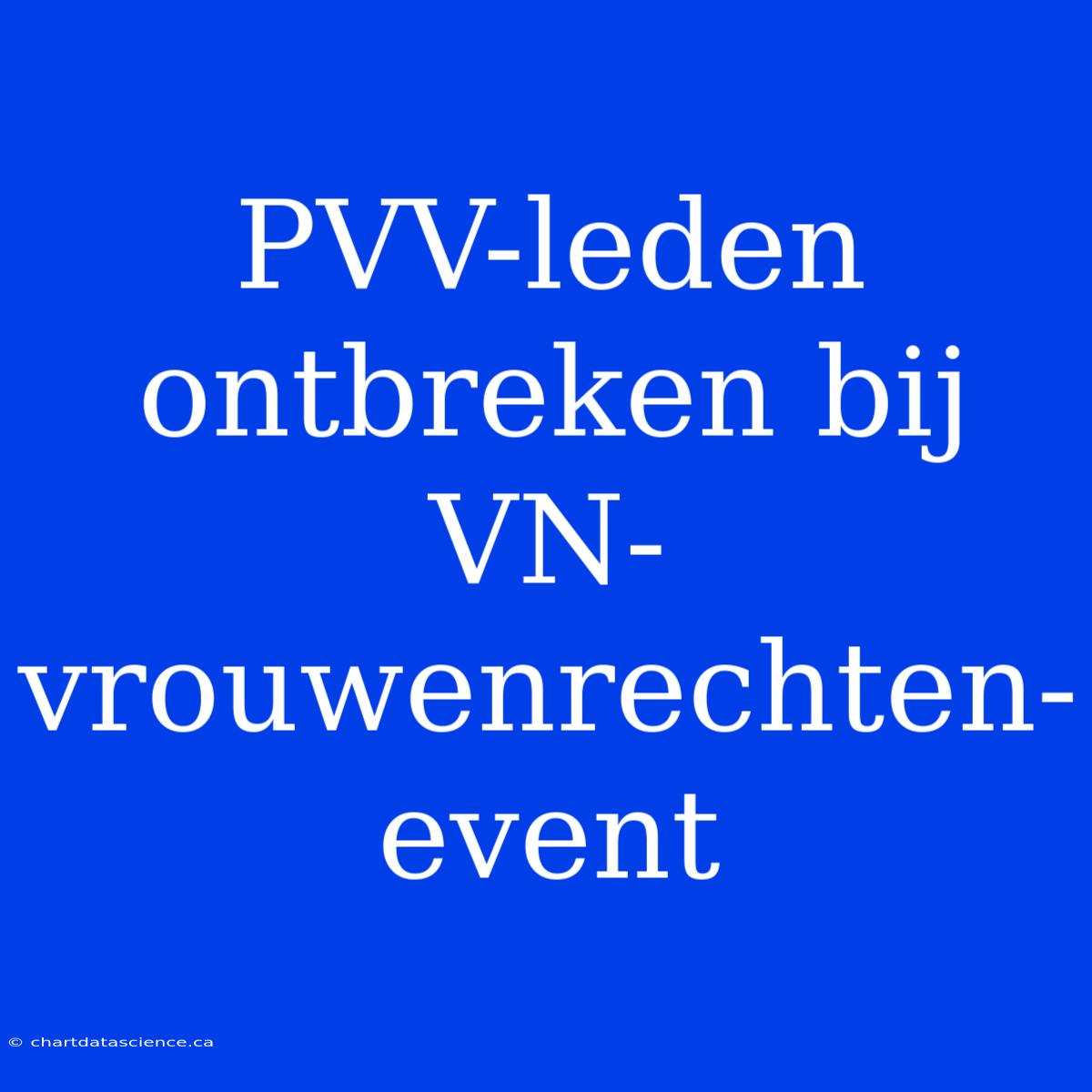 PVV-leden Ontbreken Bij VN-vrouwenrechten-event