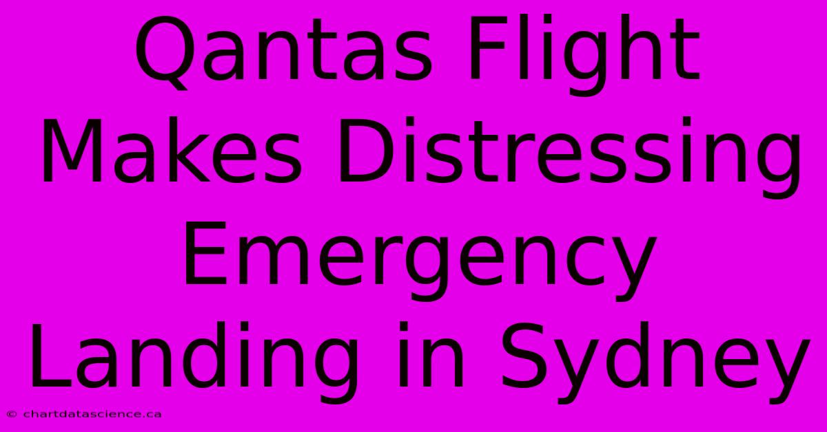 Qantas Flight Makes Distressing Emergency Landing In Sydney