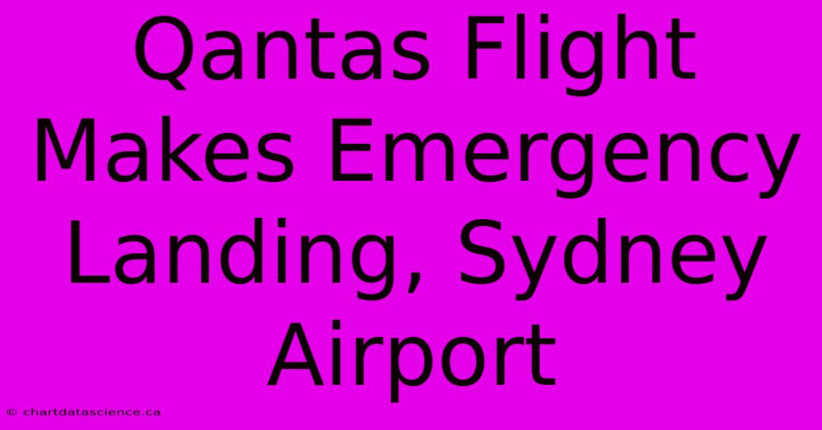 Qantas Flight Makes Emergency Landing, Sydney Airport