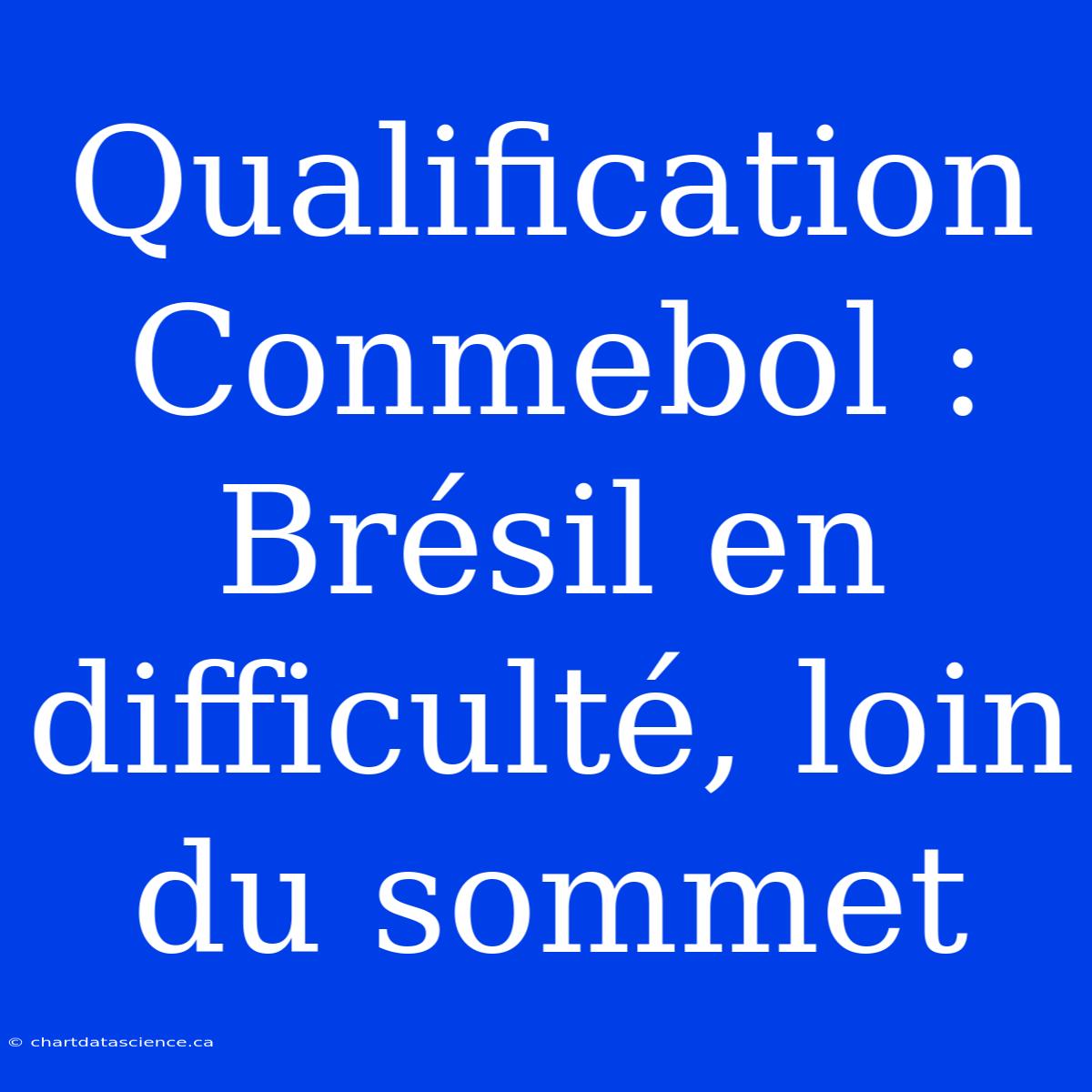 Qualification Conmebol : Brésil En Difficulté, Loin Du Sommet