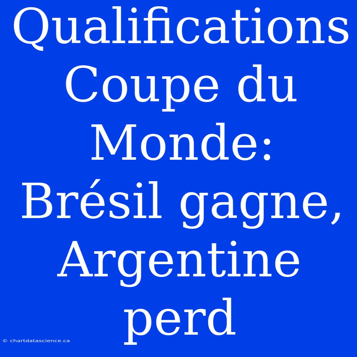 Qualifications Coupe Du Monde: Brésil Gagne, Argentine Perd