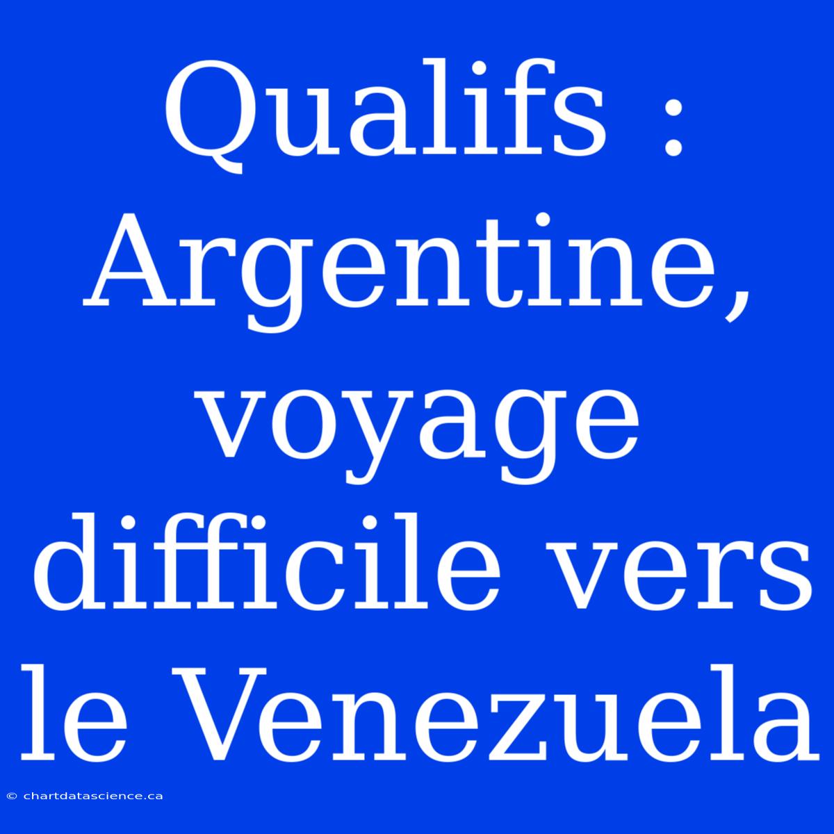 Qualifs : Argentine, Voyage Difficile Vers Le Venezuela