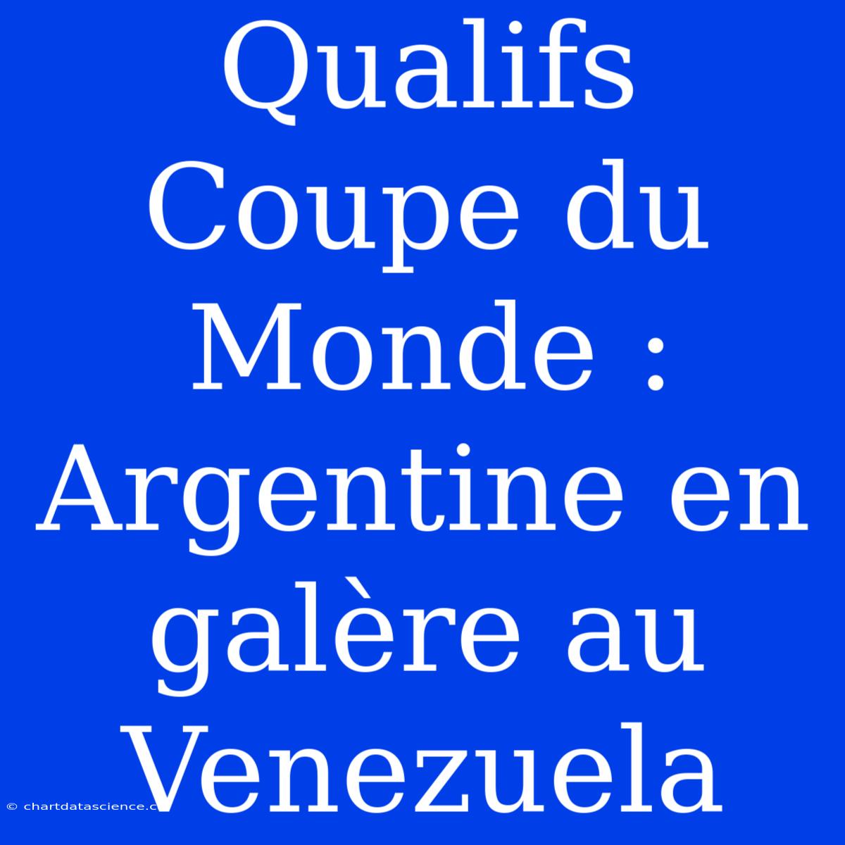 Qualifs Coupe Du Monde : Argentine En Galère Au Venezuela