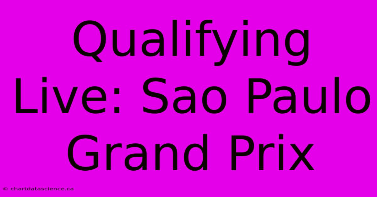 Qualifying Live: Sao Paulo Grand Prix 