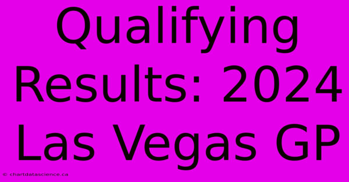 Qualifying Results: 2024 Las Vegas GP