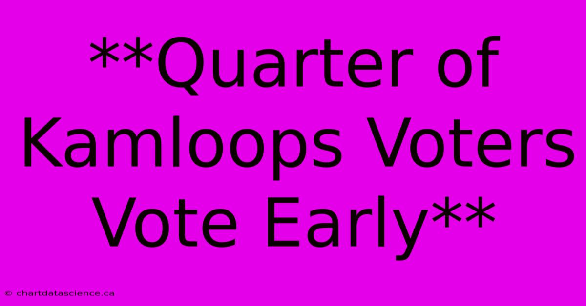 **Quarter Of Kamloops Voters Vote Early**