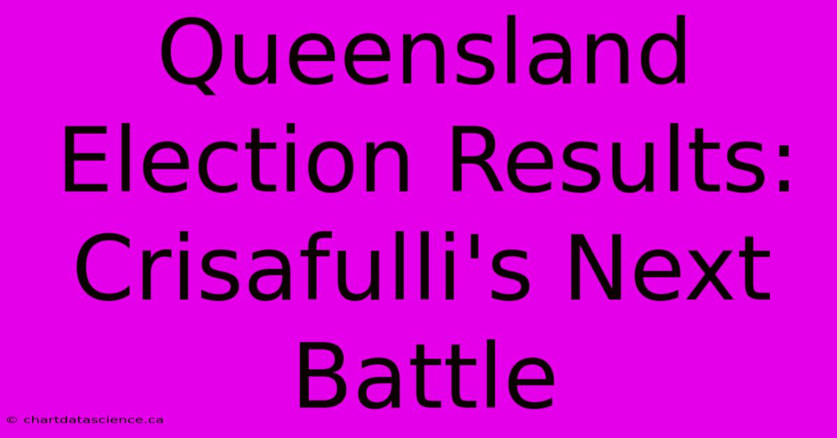 Queensland Election Results: Crisafulli's Next Battle