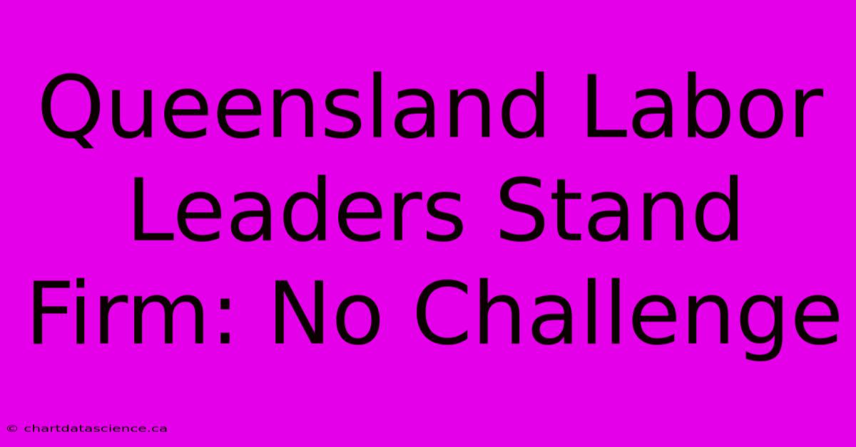 Queensland Labor Leaders Stand Firm: No Challenge 