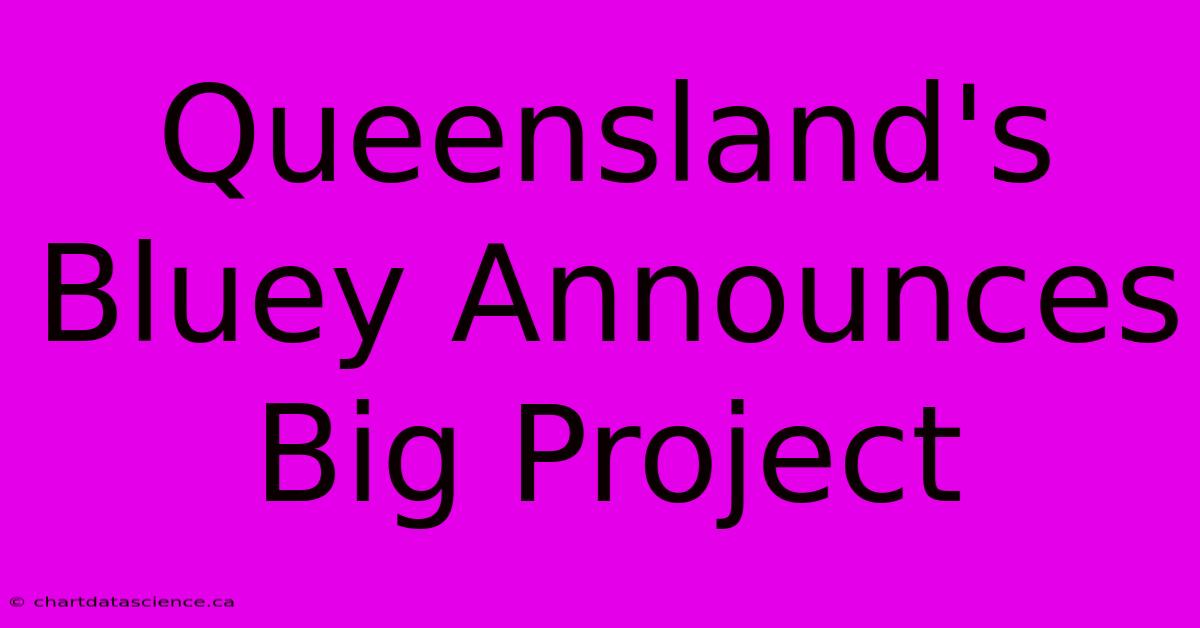 Queensland's Bluey Announces Big Project