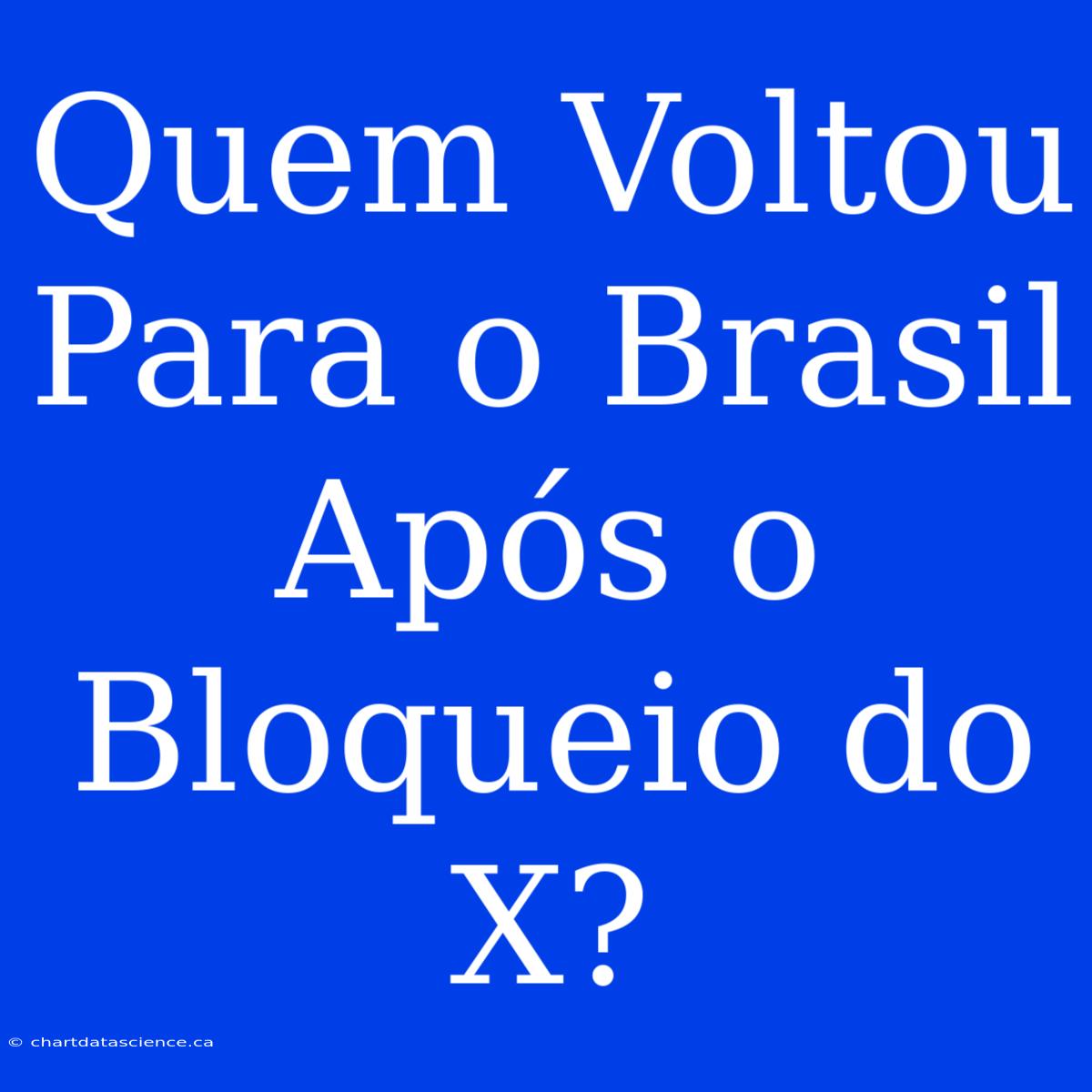 Quem Voltou Para O Brasil Após O Bloqueio Do X?