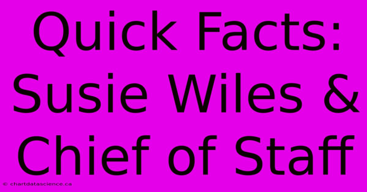 Quick Facts: Susie Wiles & Chief Of Staff