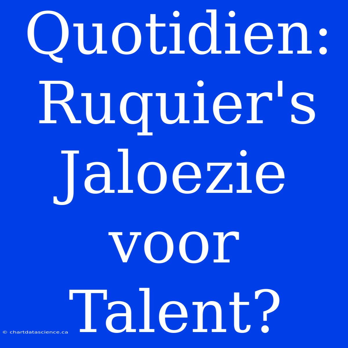 Quotidien: Ruquier's Jaloezie Voor Talent?