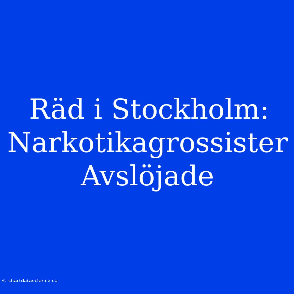 Räd I Stockholm: Narkotikagrossister Avslöjade