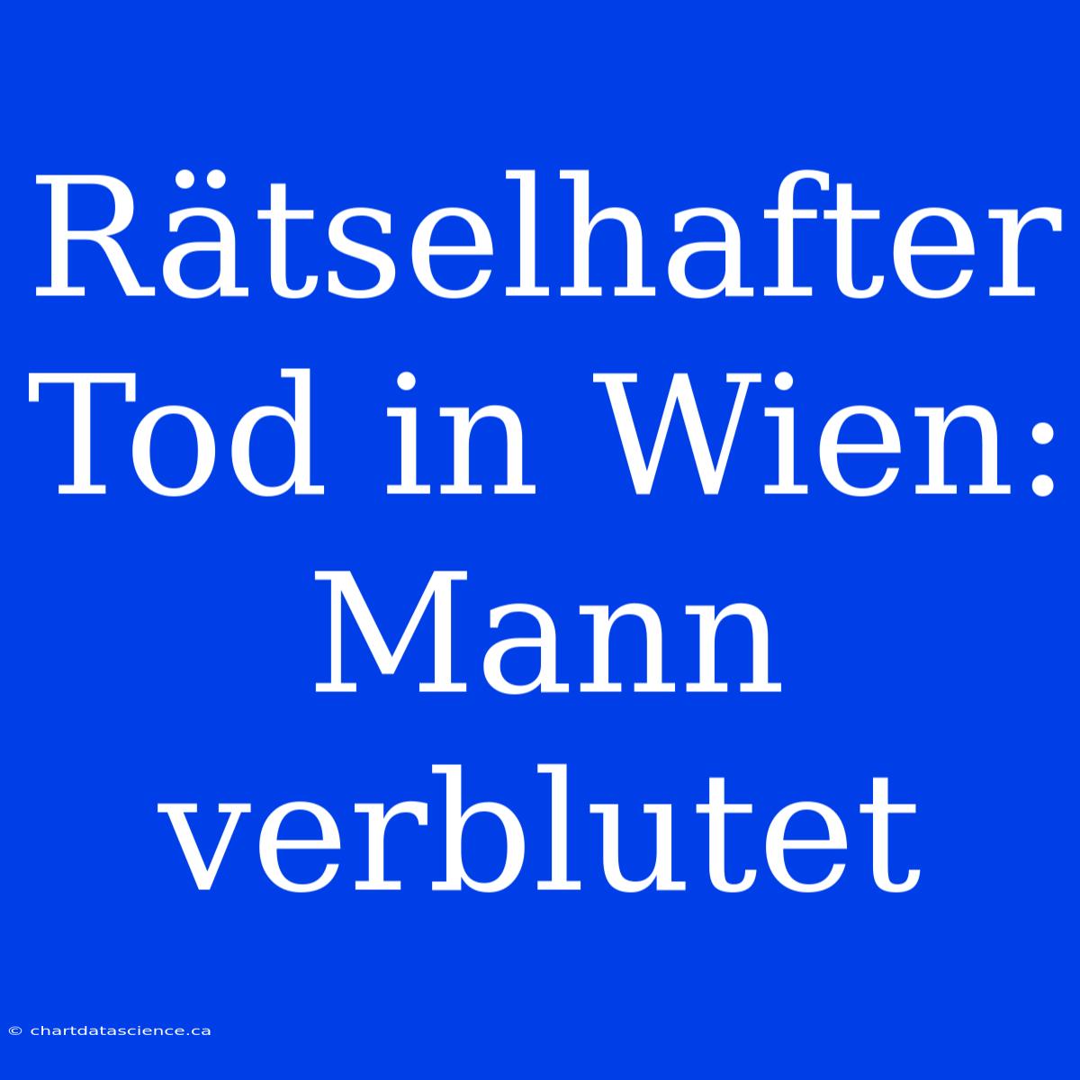 Rätselhafter Tod In Wien: Mann Verblutet