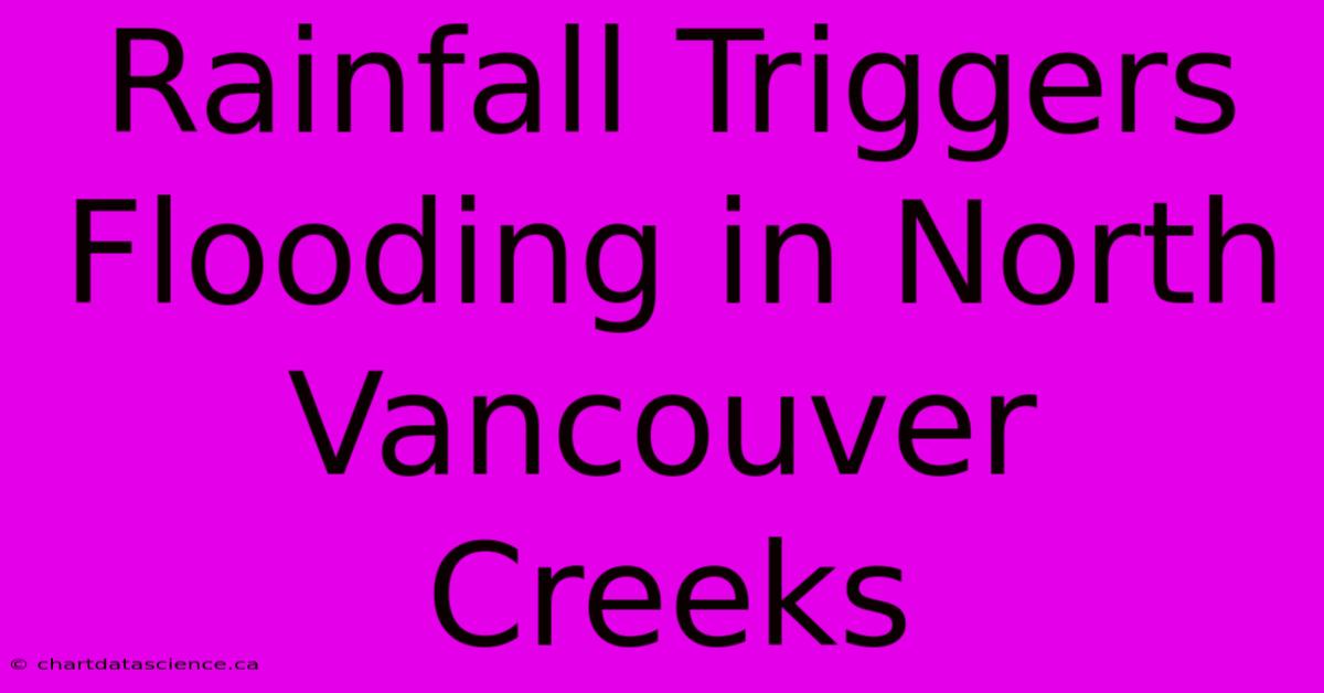 Rainfall Triggers Flooding In North Vancouver Creeks