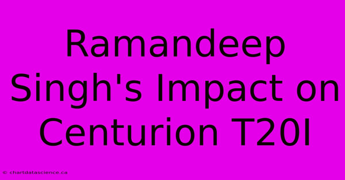 Ramandeep Singh's Impact On Centurion T20I