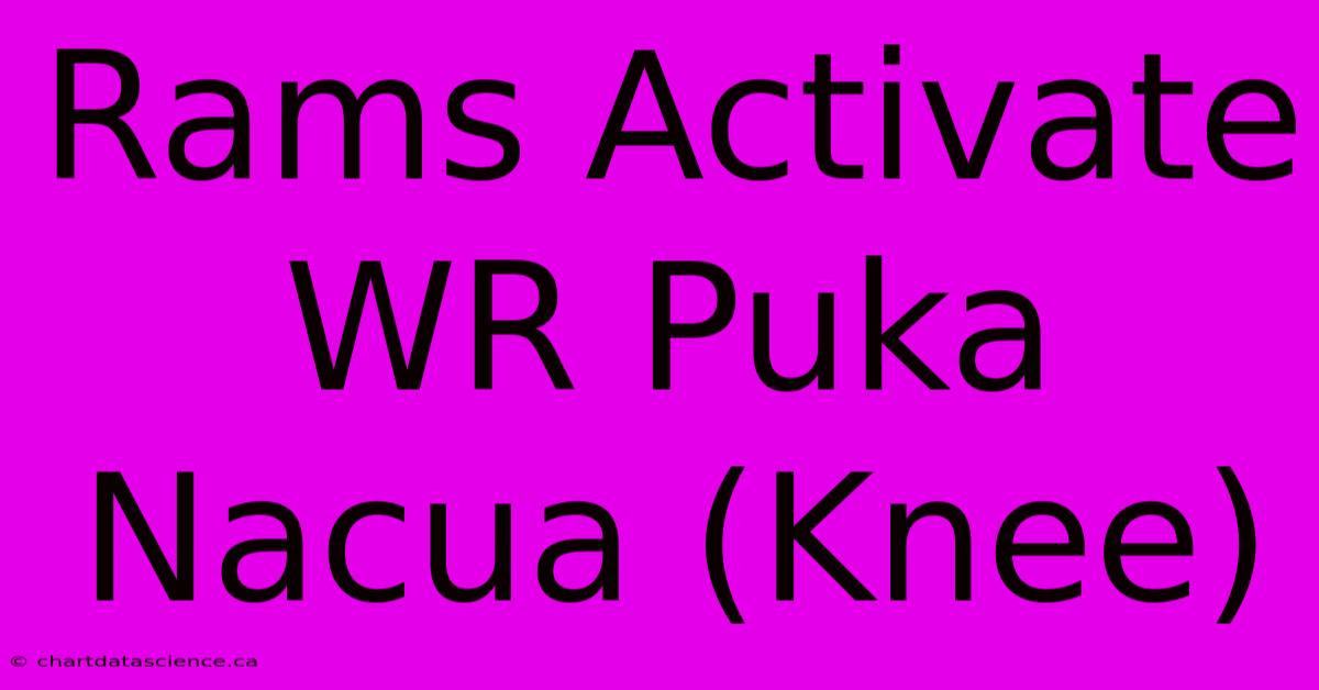 Rams Activate WR Puka Nacua (Knee)