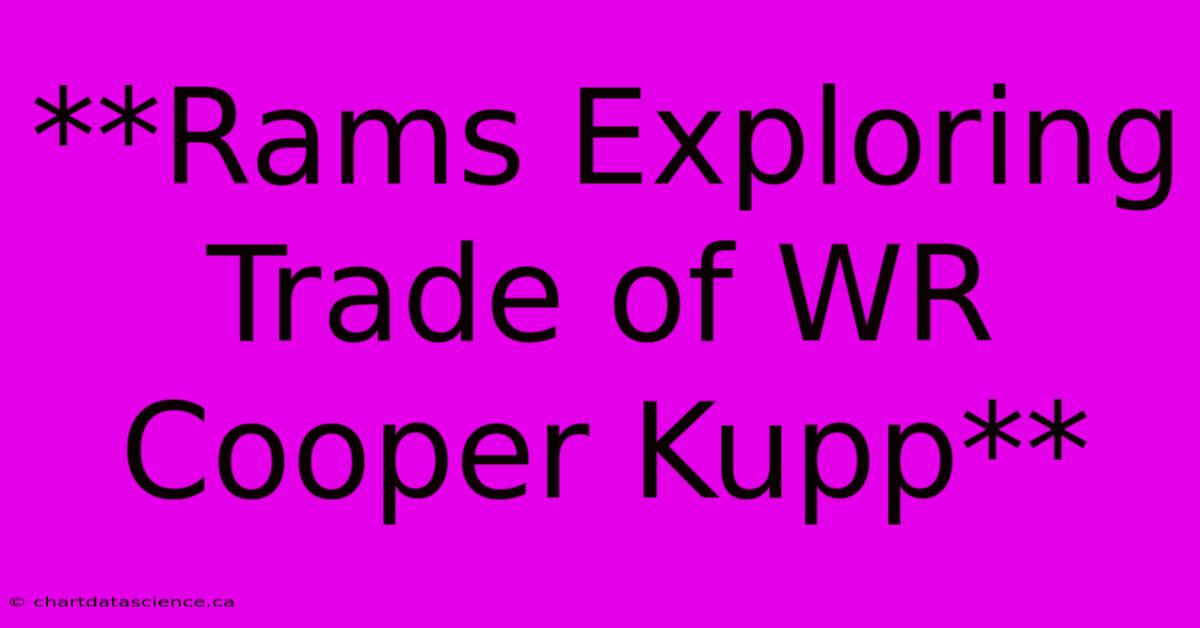 **Rams Exploring Trade Of WR Cooper Kupp**