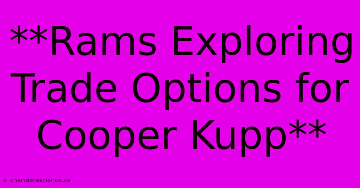 **Rams Exploring Trade Options For Cooper Kupp** 