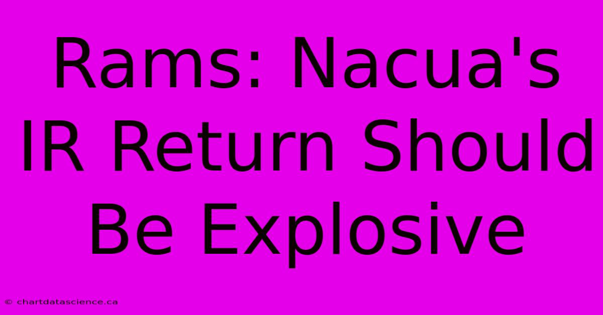 Rams: Nacua's IR Return Should Be Explosive 