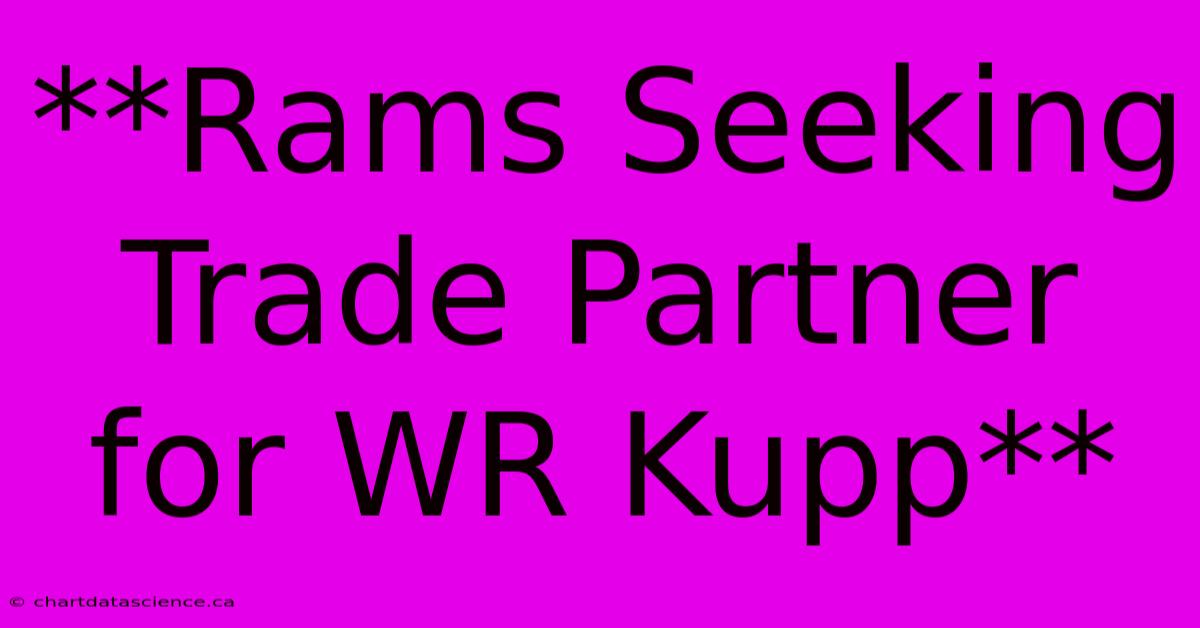 **Rams Seeking Trade Partner For WR Kupp**