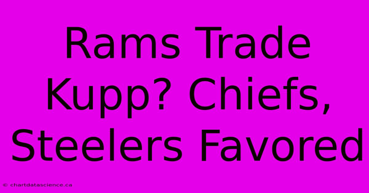 Rams Trade Kupp? Chiefs, Steelers Favored