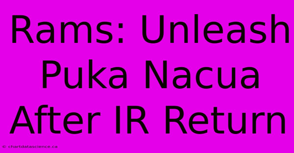Rams: Unleash Puka Nacua After IR Return