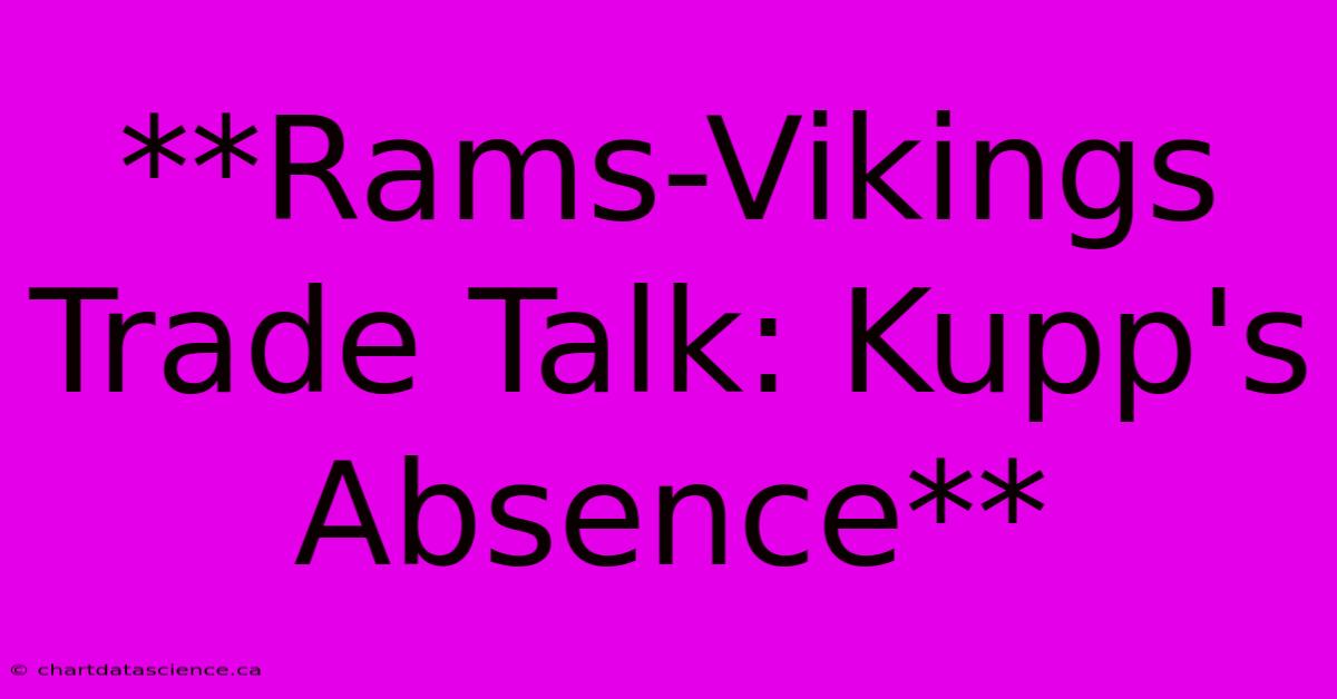 **Rams-Vikings Trade Talk: Kupp's Absence**