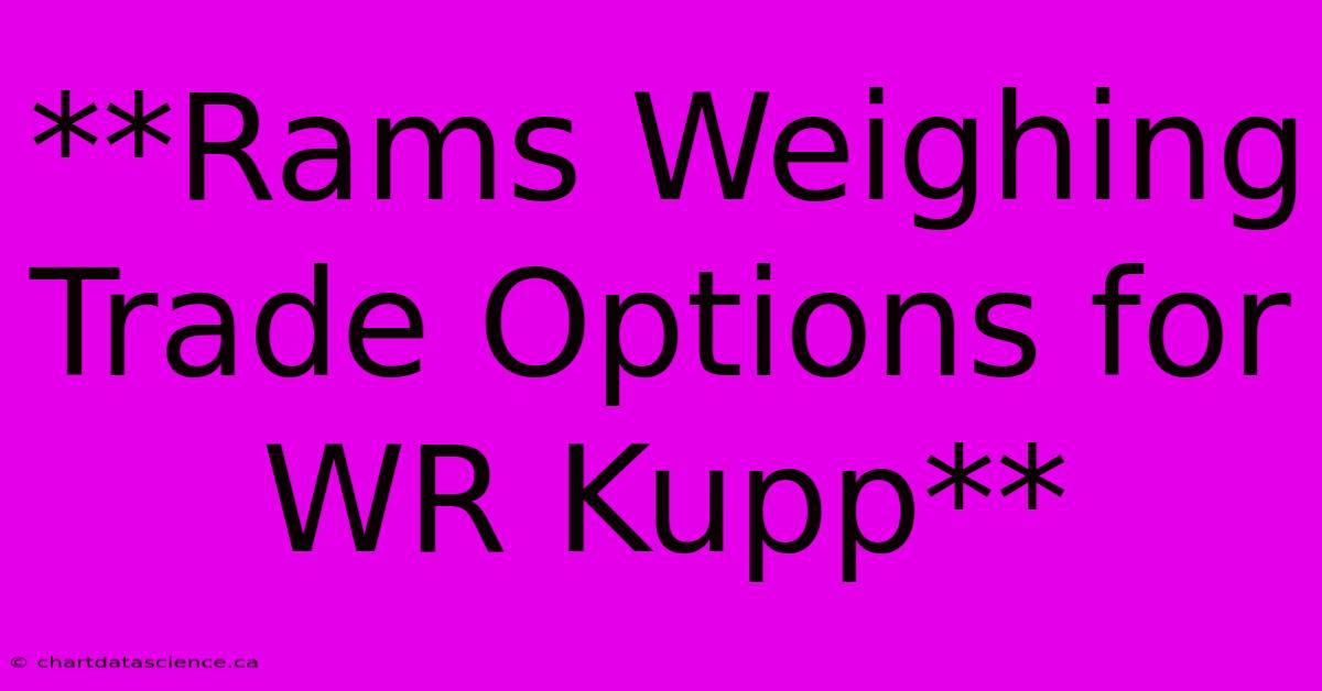 **Rams Weighing Trade Options For WR Kupp** 