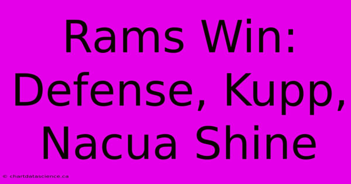 Rams Win: Defense, Kupp, Nacua Shine 