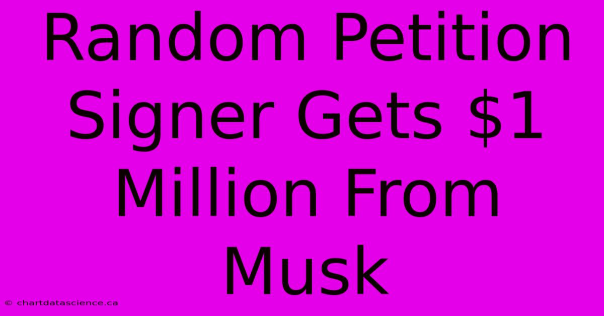 Random Petition Signer Gets $1 Million From Musk