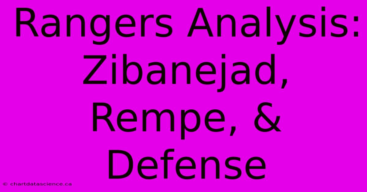 Rangers Analysis: Zibanejad, Rempe, & Defense 