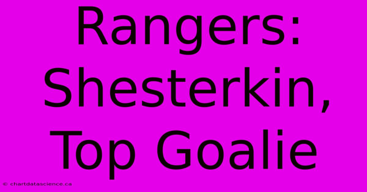 Rangers: Shesterkin, Top Goalie