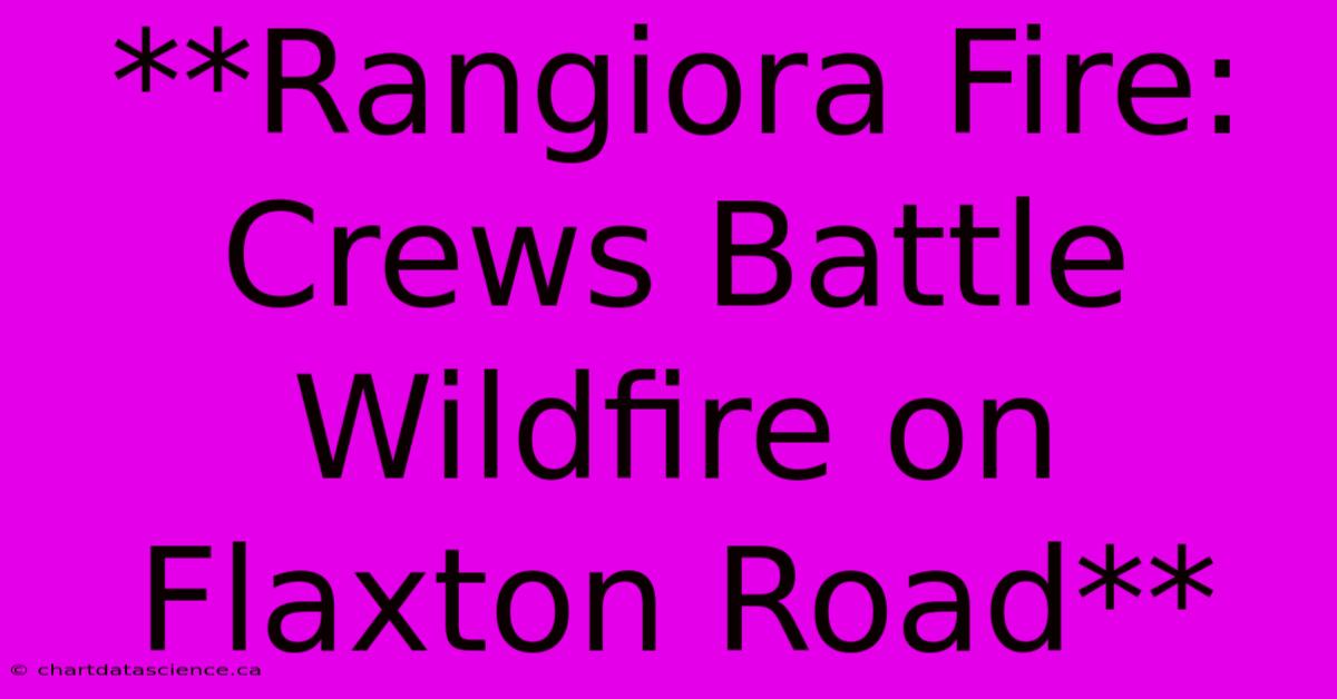 **Rangiora Fire: Crews Battle Wildfire On Flaxton Road**