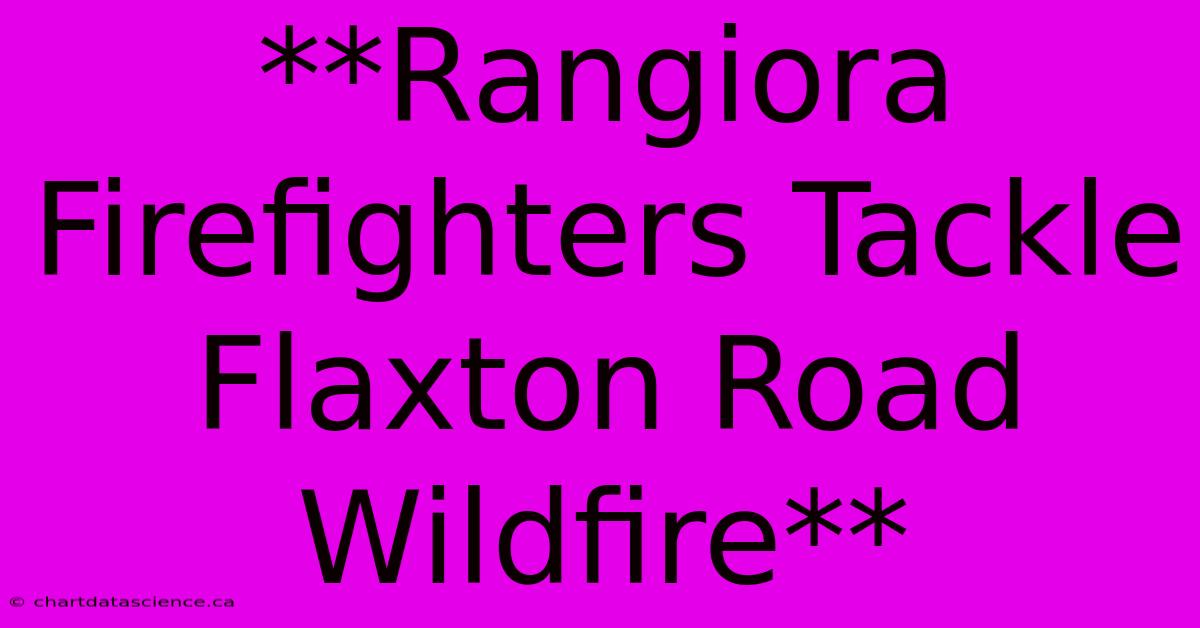 **Rangiora Firefighters Tackle Flaxton Road Wildfire**