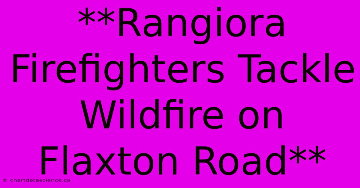 **Rangiora Firefighters Tackle Wildfire On Flaxton Road**