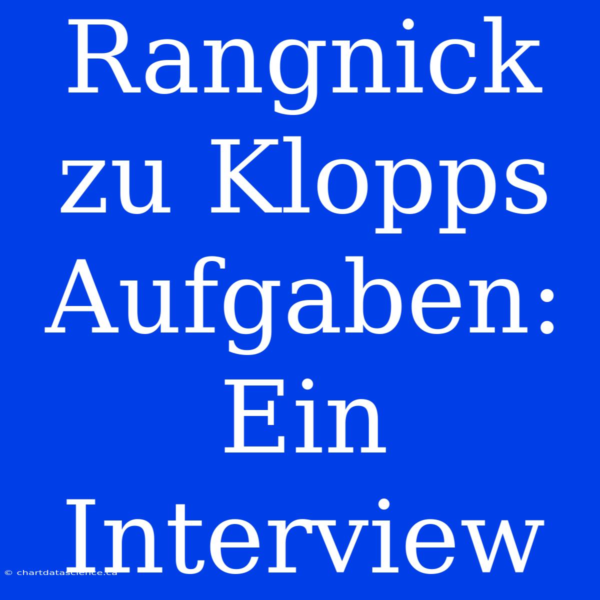 Rangnick Zu Klopps Aufgaben: Ein Interview