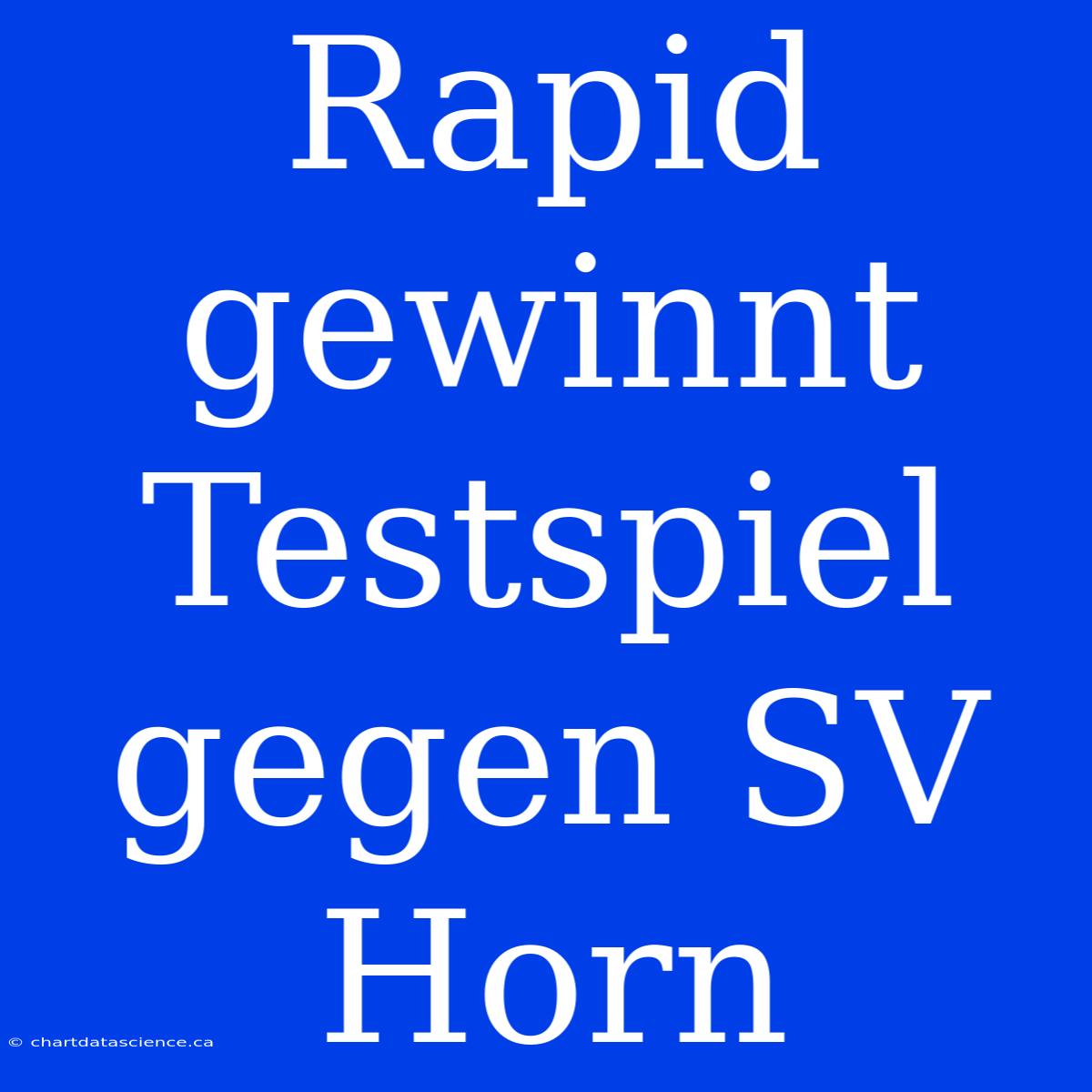 Rapid Gewinnt Testspiel Gegen SV Horn