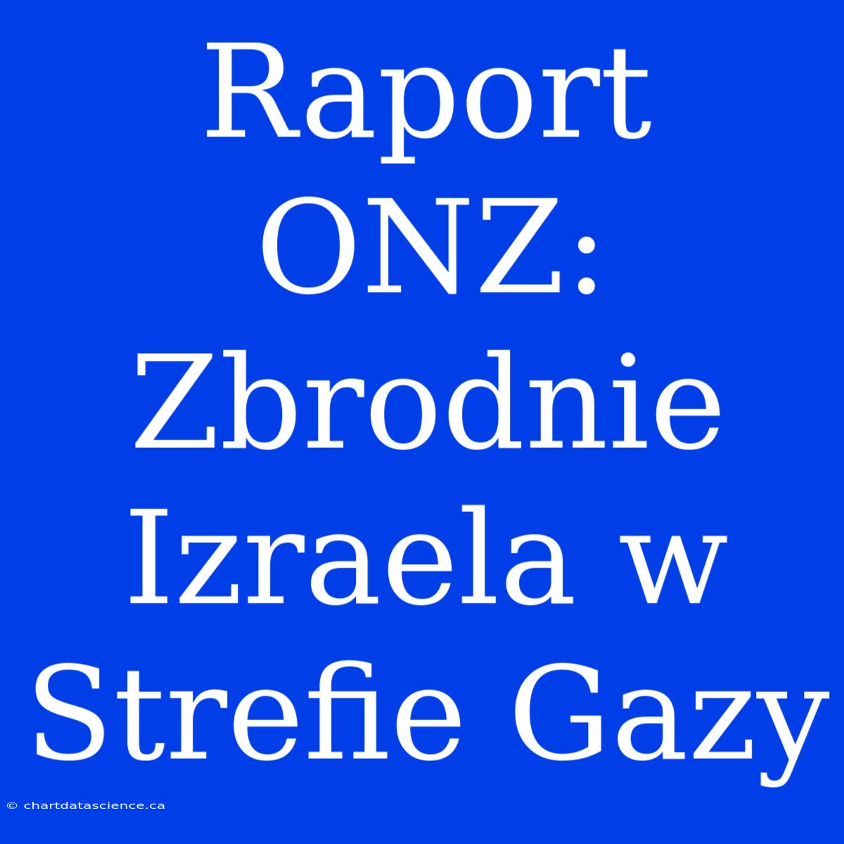 Raport ONZ: Zbrodnie Izraela W Strefie Gazy