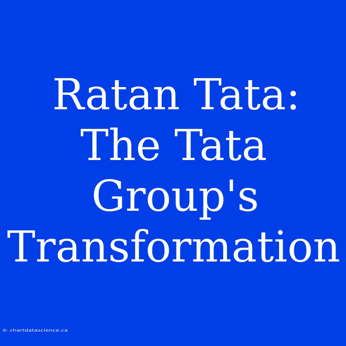 Ratan Tata: The Tata Group's Transformation