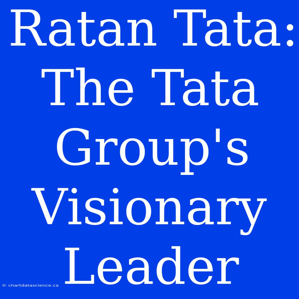 Ratan Tata: The Tata Group's Visionary Leader