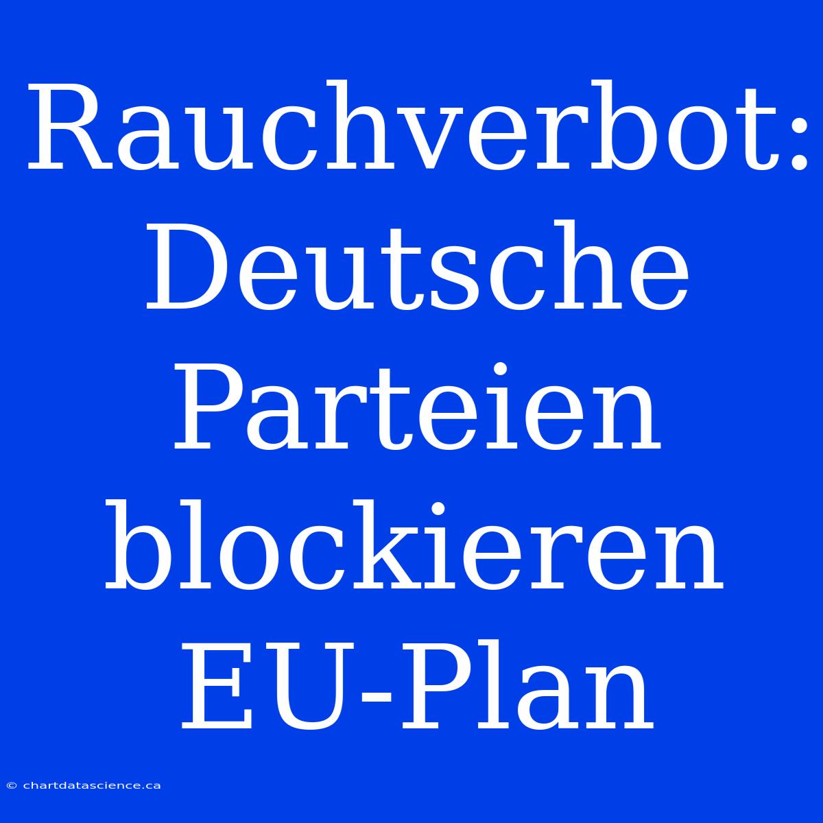 Rauchverbot: Deutsche Parteien Blockieren EU-Plan